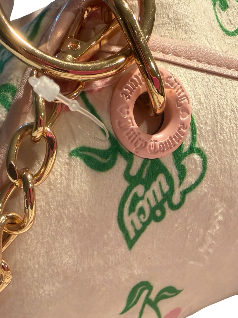 Juicy Couture NWT Pink Cherry-Print Mini Satchel Crossbody & Gold Accents (P240) - Picture 7 of 15